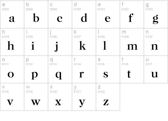 HorshamSerial-Regular lowercase a-z preview