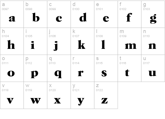 HorshamSerial-Xbold-Regular lowercase a-z preview