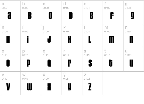 HouseGothic Black lowercase a-z preview
