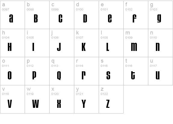 HouseGothic BoldAltCaps lowercase a-z preview