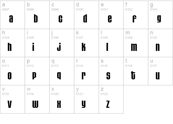 HouseGothic BoldThree lowercase a-z preview
