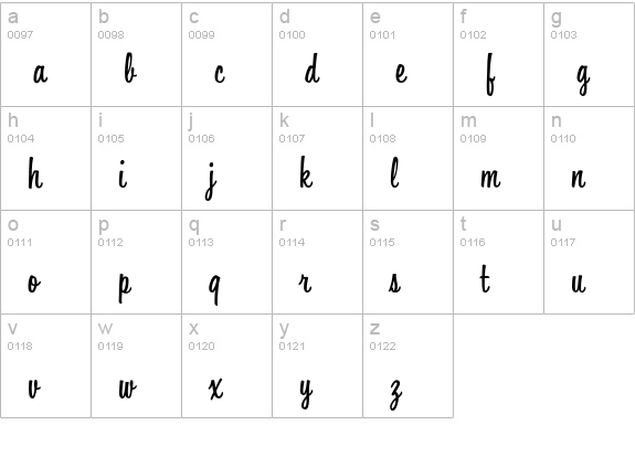 Houston BQ lowercase a-z preview