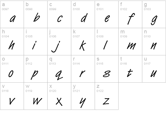 Hubert lowercase a-z preview