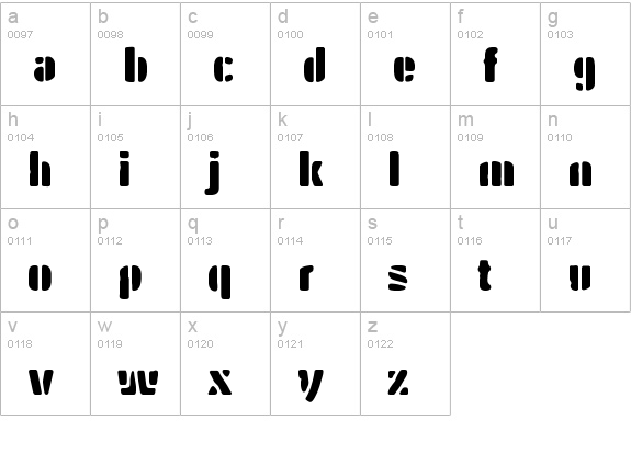 Hybrea Dirty lowercase a-z preview