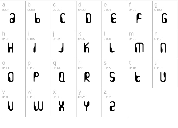Hydrogen lowercase a-z preview