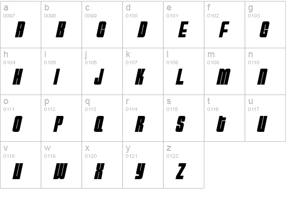 HydrogenBomb lowercase a-z preview