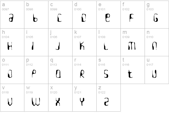 HydrogenWhiskey Gaunt lowercase a-z preview