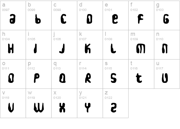 HydrogenWhiskey Ink lowercase a-z preview