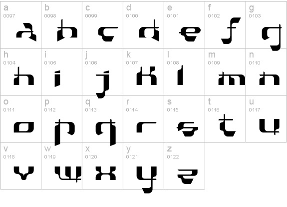 Hyperion lowercase a-z preview
