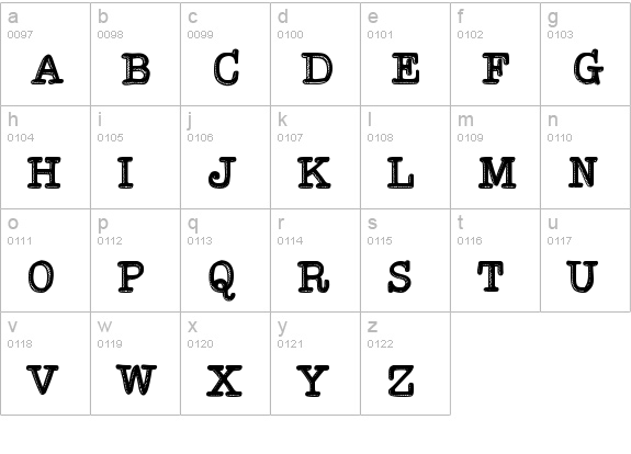 Hypersober lowercase a-z preview