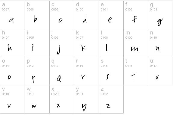 I Love Derwin lowercase a-z preview