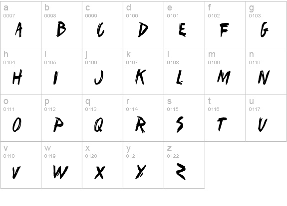 I Want My TTR! Condensed lowercase a-z preview