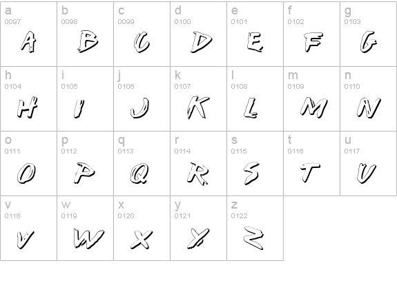 I Want My TTR! Shadow lowercase a-z preview