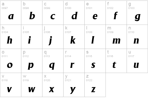 Iadelon Bold lowercase a-z preview