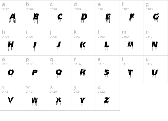 Ice Caps lowercase a-z preview
