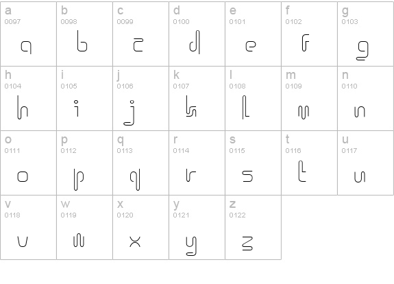 Icklips lowercase a-z preview