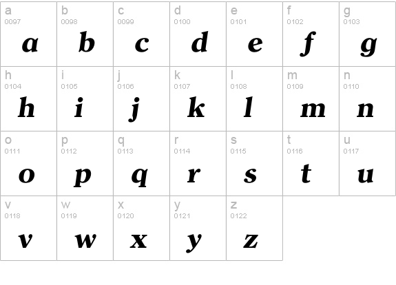 Iclerface Bold lowercase a-z preview