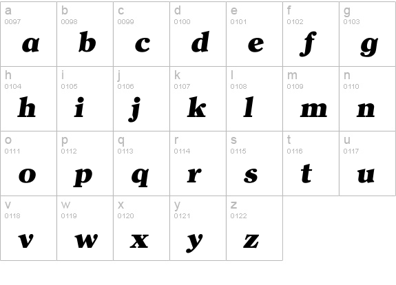 Iclerface Heavy lowercase a-z preview