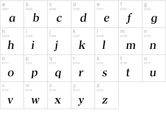 Iclerface Medium lowercase a-z preview