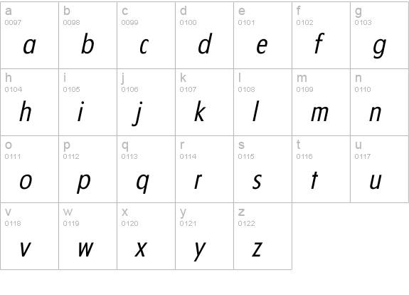 Iflorida Light lowercase a-z preview