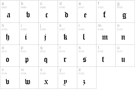Iglesia Light lowercase a-z preview