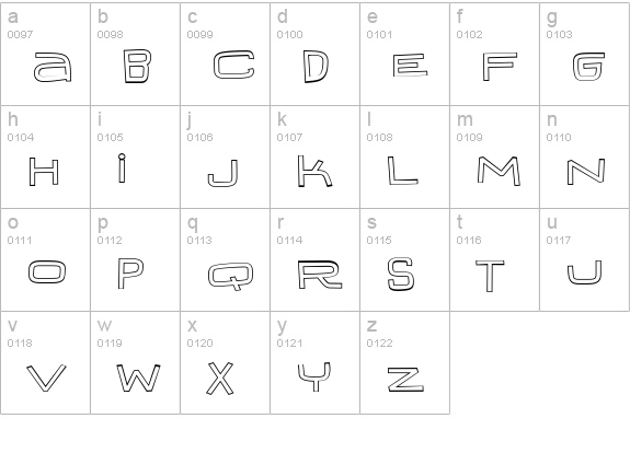 IguanaLover BTN Wide Out lowercase a-z preview