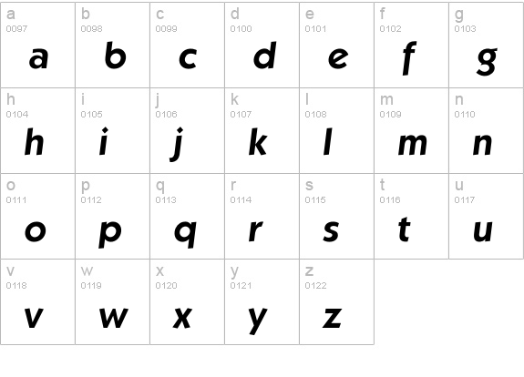 Ikabel DemiBold lowercase a-z preview