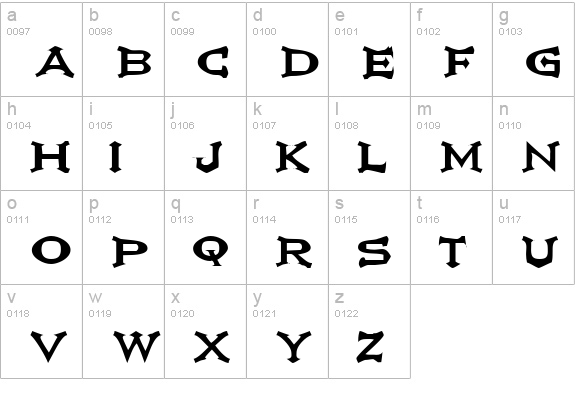 Ikarus Vulture lowercase a-z preview