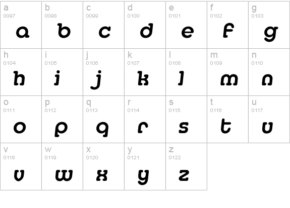 Imedia DemiBold lowercase a-z preview