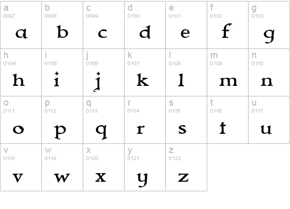 Immortal lowercase a-z preview