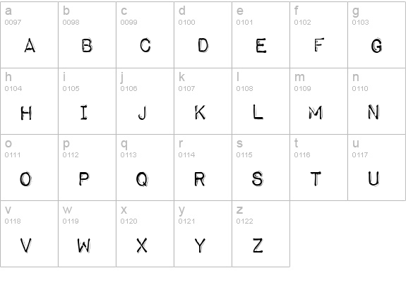 Impact Label Rev lowercase a-z preview