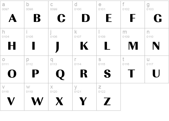 ImperialExplosion1-Regular lowercase a-z preview