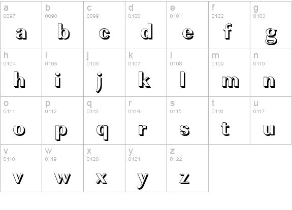 ImperialSh-Xbold-Regular lowercase a-z preview