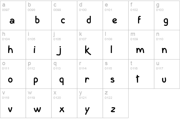 InColhua Bold lowercase a-z preview