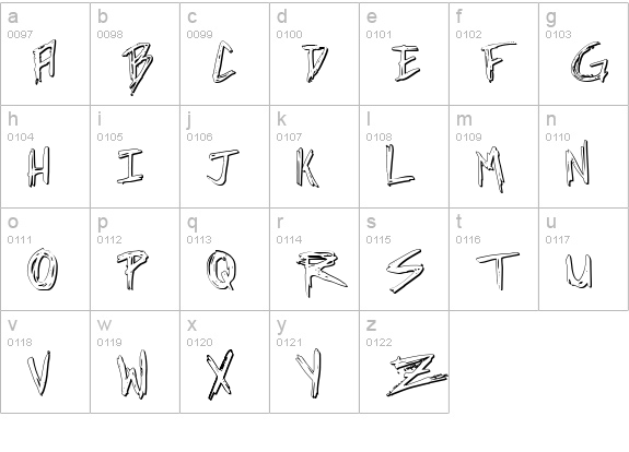 Incubus Shadow lowercase a-z preview