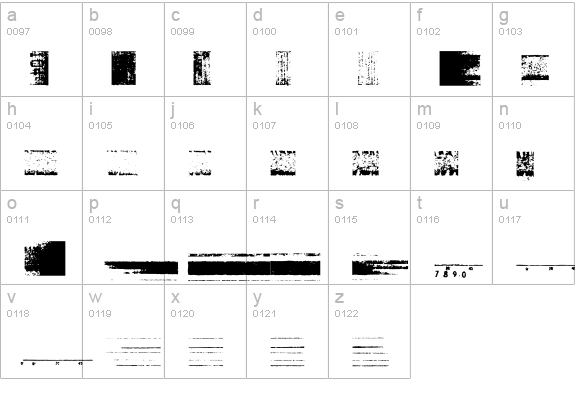 IndecisionLines lowercase a-z preview