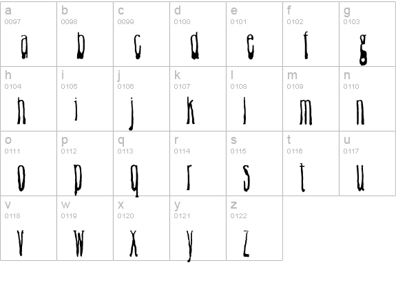 IndecisionStretched lowercase a-z preview