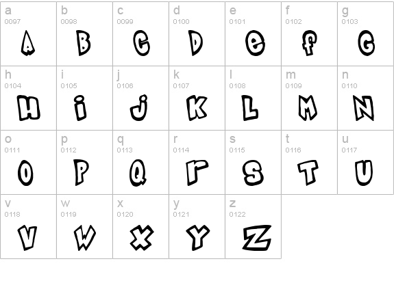 Indigo Joker lowercase a-z preview