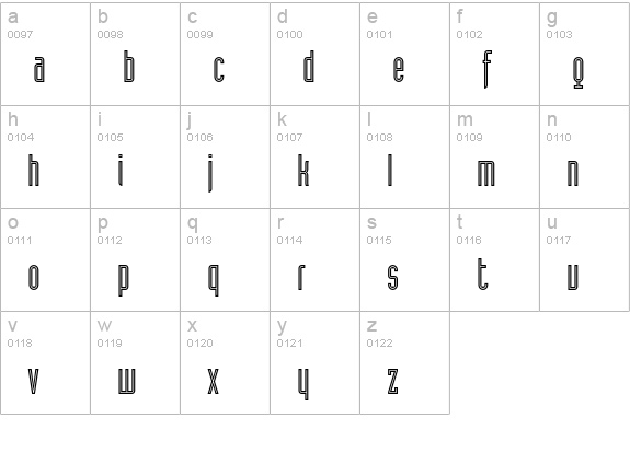 Industria Inline A lowercase a-z preview