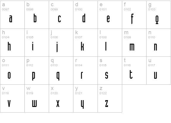 Industria Solid A lowercase a-z preview