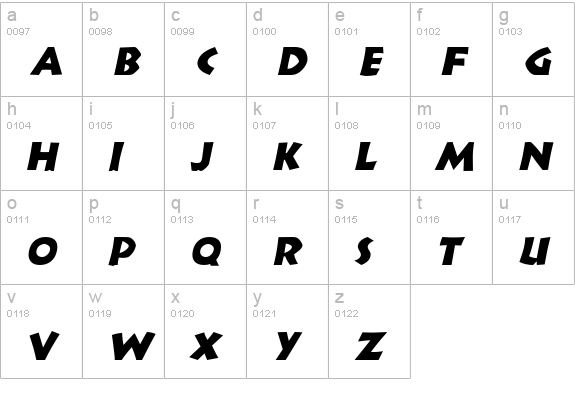 Indy Italic lowercase a-z preview