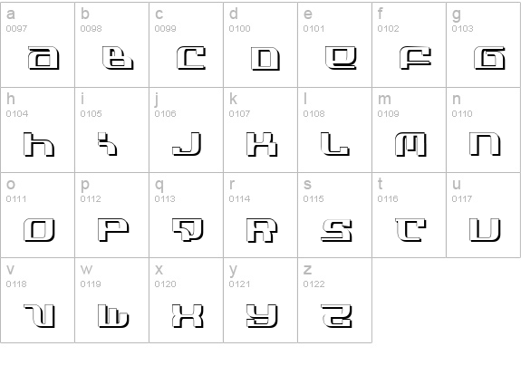 Infinity Formula Shadow lowercase a-z preview