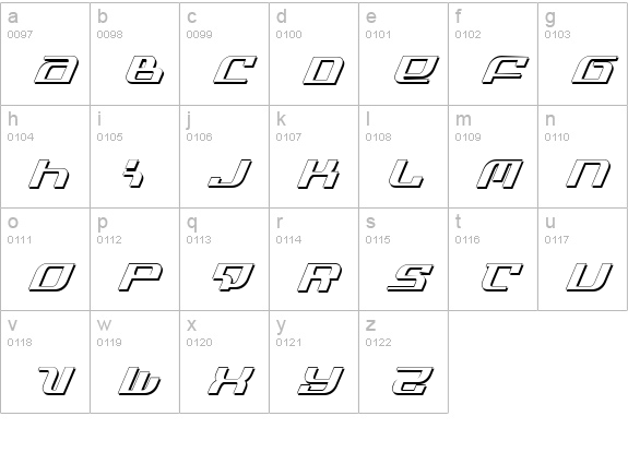 Infinity Formula Shadow Ital lowercase a-z preview