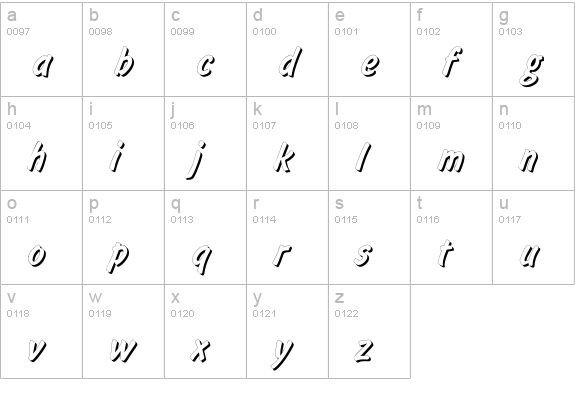 Inform Bold Shadow Cyrillic lowercase a-z preview