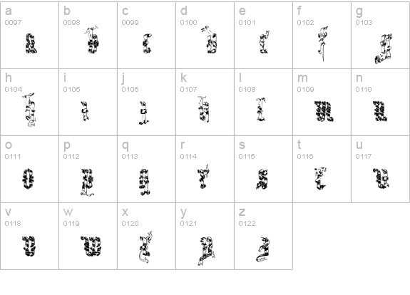 Infula lowercase a-z preview