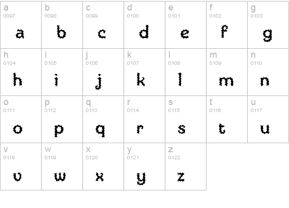 IngBurried lowercase a-z preview