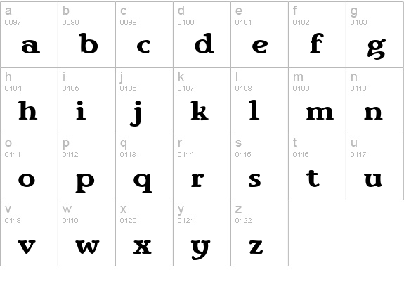 IngrianaExtraBold lowercase a-z preview