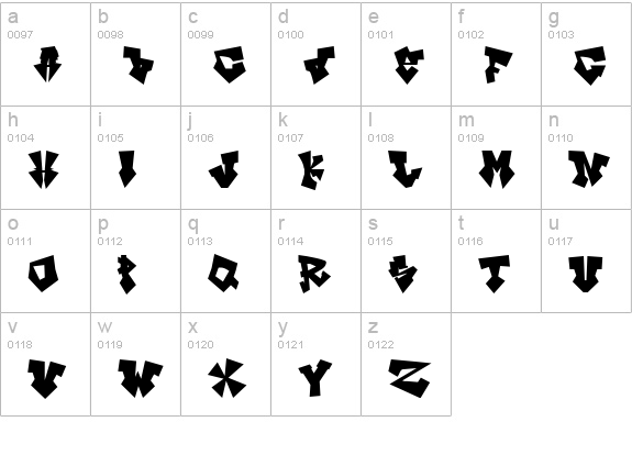 InK's ol' Bitch lowercase a-z preview