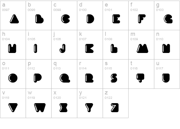 Ink MF Highlight lowercase a-z preview