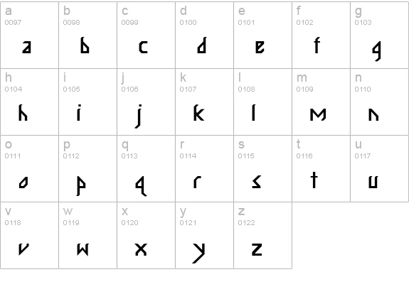 Inkabod Regular lowercase a-z preview